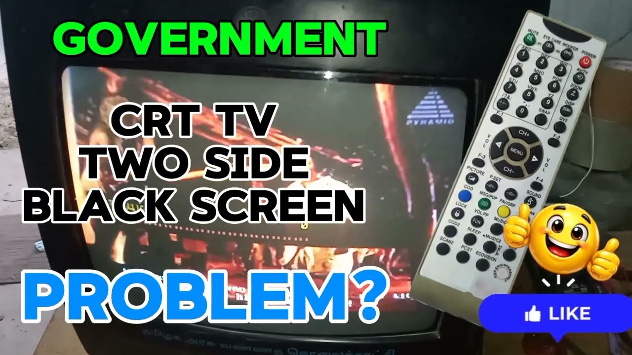 Government crt tv two side black screen problem remote tip's @manickamalai 