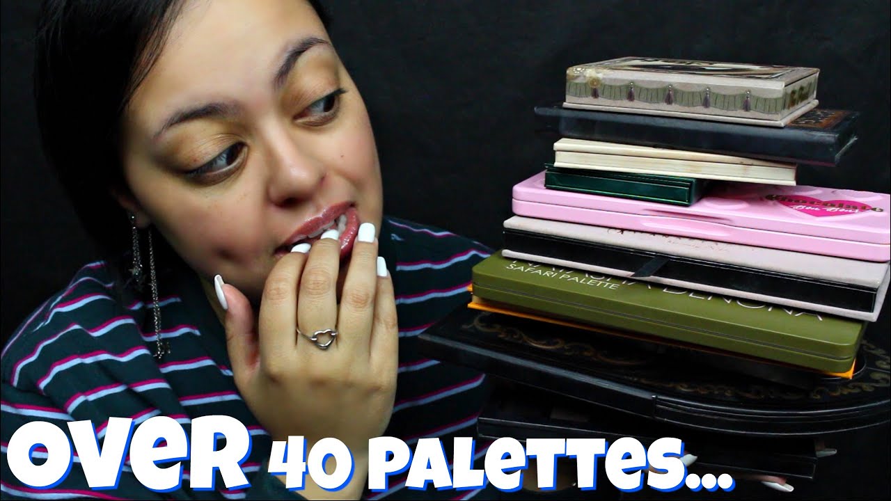 ASMR| Eyeshadow Palette Makeup Declutter/Purge  (It's A LOT!!!)