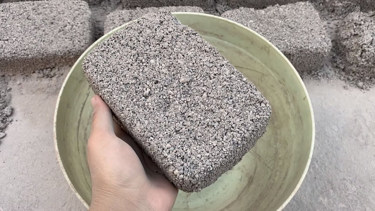 New crispy white stoney cement dry crumbling on bowl/ #asmr #oddlysatisfying❤️