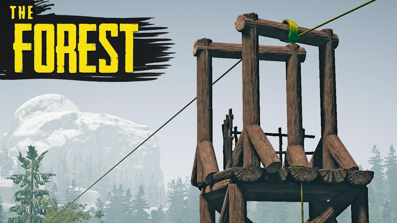 STARTING THE ZIPLINE SYSTEM! The Forest Hard Survival S3 Episode 38