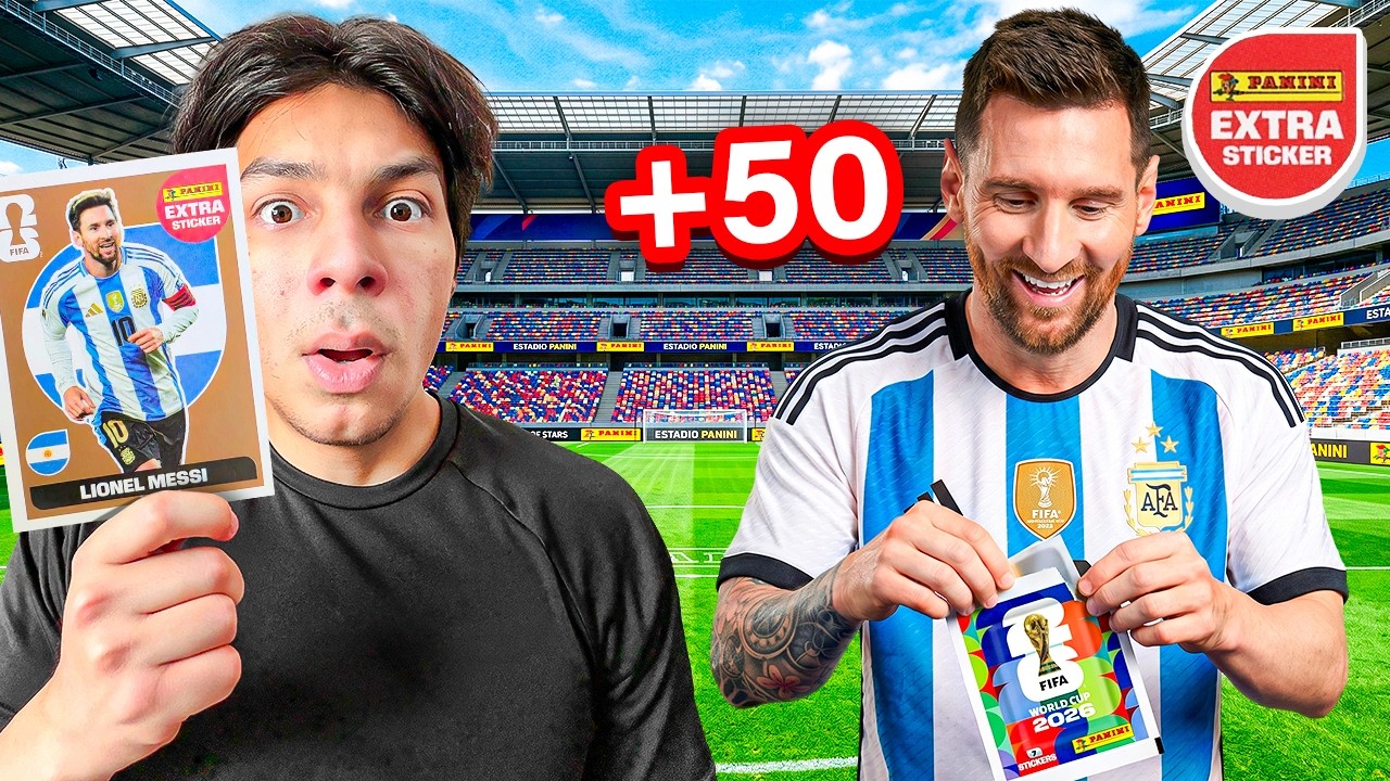 ABRIMOS +50 SOBRES CON EXTRA STICKER DEL MUNDIAL 2026 Y ME SALE MESSI DORADO - Yair17