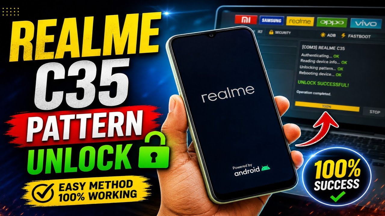 Realme c35 pattern unlock || unlock tool || new update