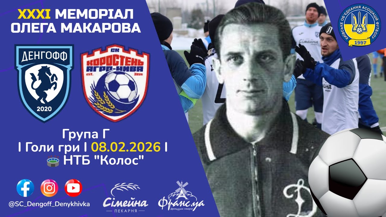ДЕНГОФФ - КОРОСТЕНЬ/АГРО-НИВА ⚽ 08.02.2026 І ГОЛИ МАТЧУ