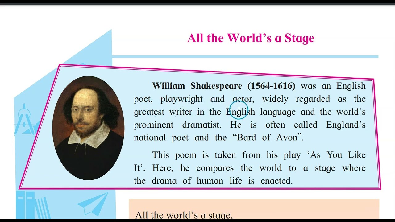 Class 10, Eng, 1 4, All the World's a Stage, Explanation with Answers in description box.