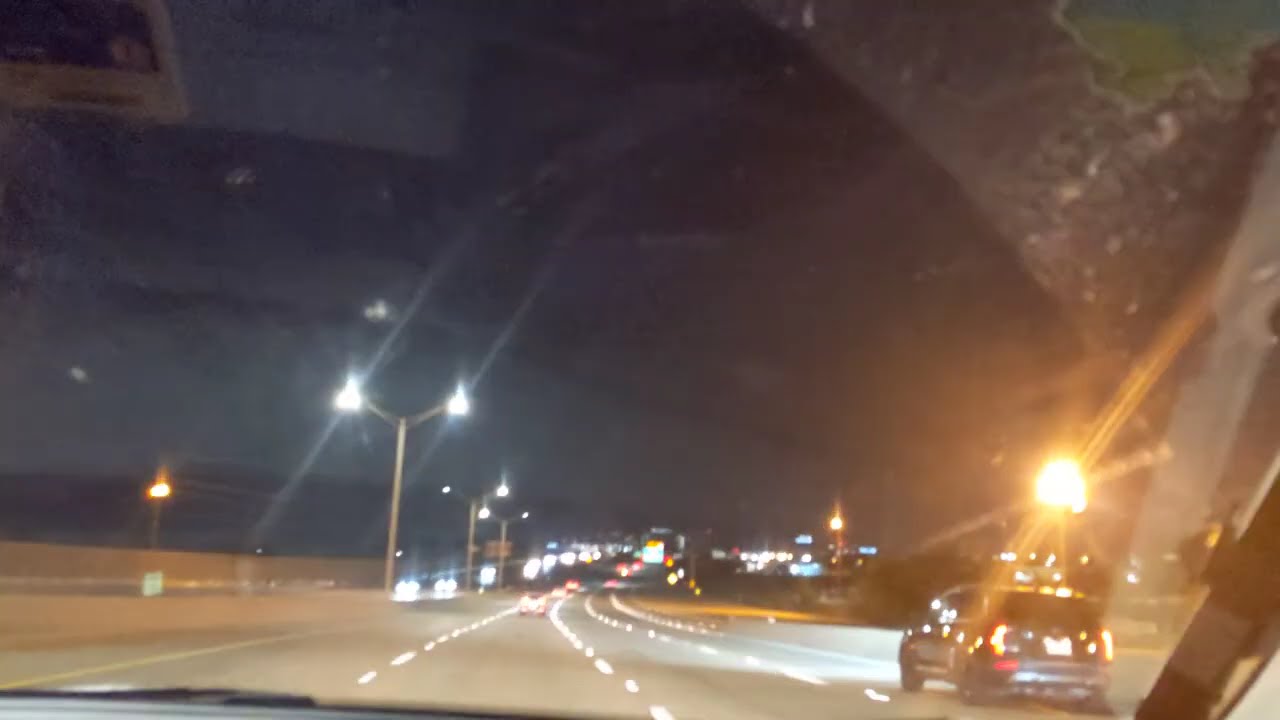 DFW At Night: PGBT westbound from Rowlett to I-35E