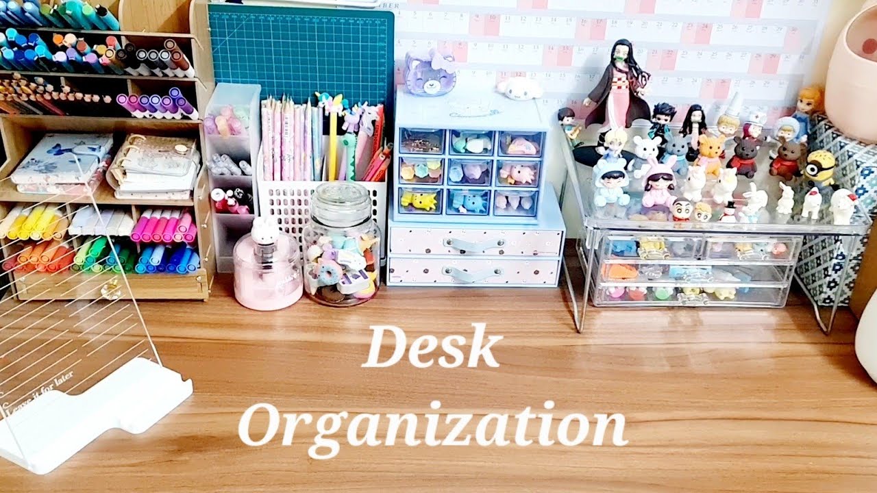 Desk+Stationery Organization 2023 🐇 #asmr #cute #youtube