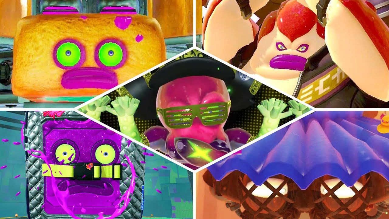 ALL BOSSES & FINAL BOSS! (No Damage) - Splatoon 2