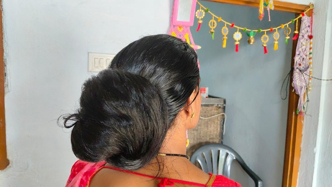 Oily Long Hair Bun