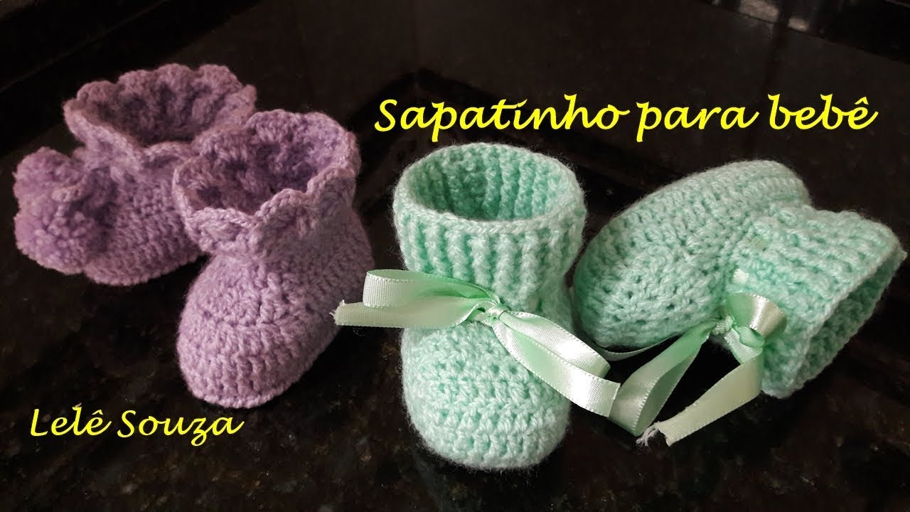 sapatinho botinha de crochê para bebê