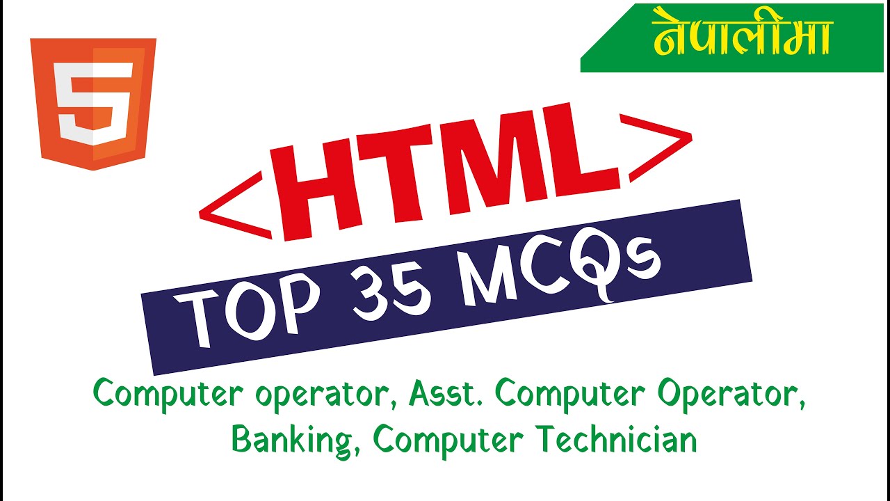 TOP 35 HTML Question and Answer Explained in Nepali | Web Design MCQs | HTML mcqs || EduByte