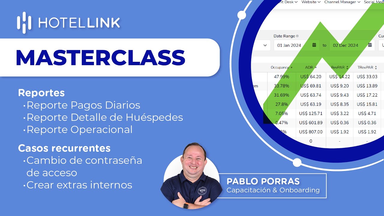 Reportes, servicios extras y gestión para tu hotel | Hotel Link Masterclass