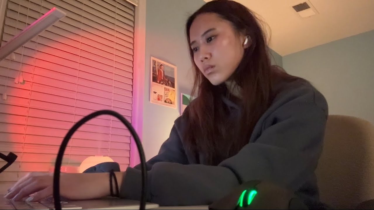 late night study with me as a hs senior | no music & real noise