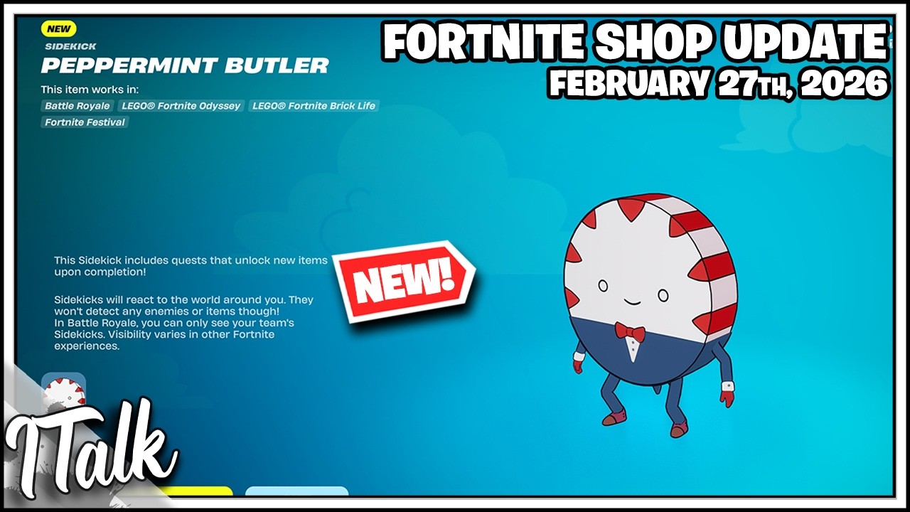 Fortnite Shop *NEW* PEPPERMINT BUTLER SIDEKICK! [February 27th, 2026] (Fortnite Chapter 7)
