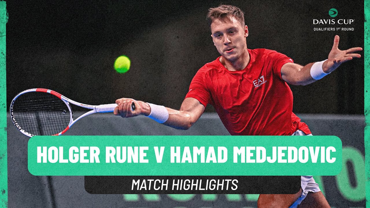 Holger Rune v Hamad Medjedovic | Denmark v Serbia | 2025 Davis Cup Qualifiers Match Highlights