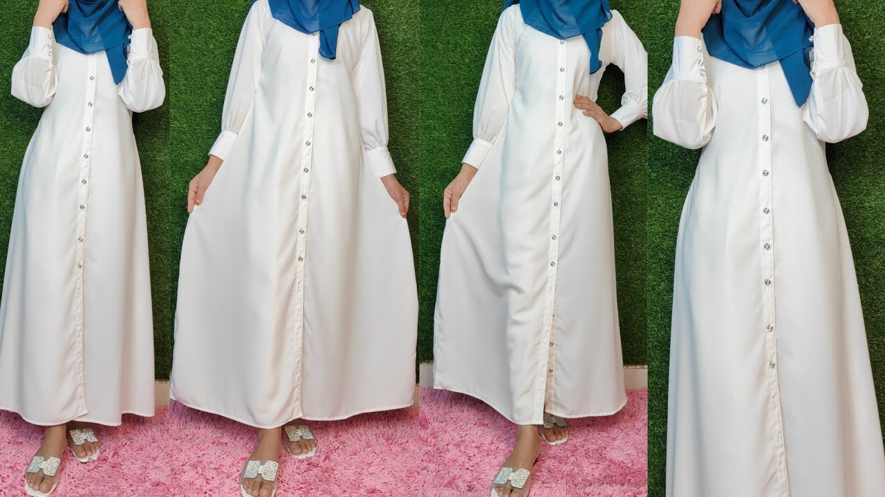 Front open Trendy Abaya Dress Cutting & Stitching/Hijab dress cutting stitching #trending  #viral
