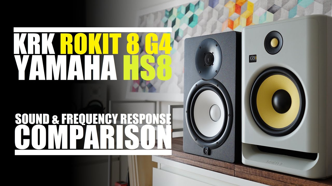 KRK Rokit 8 G4 RP8G4 против Yamaha HS8 || Сравнение звука и частотных характеристик