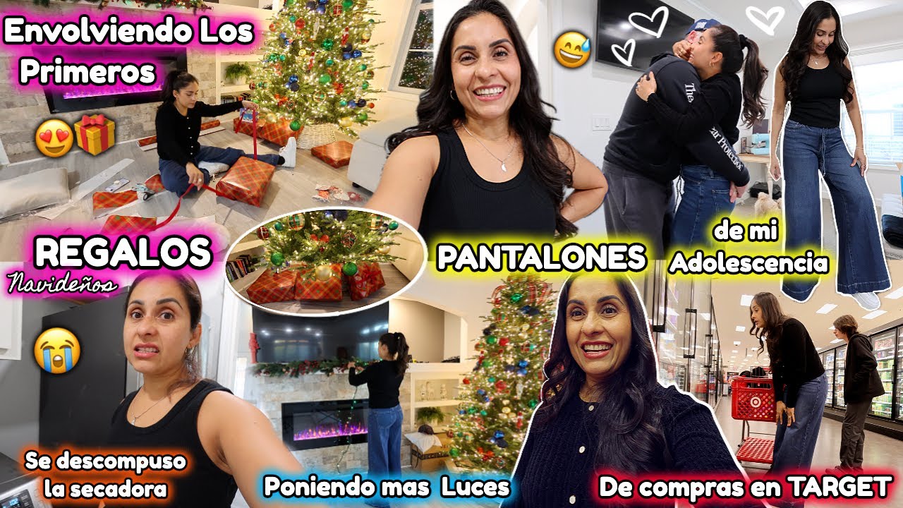 VLOGMAS 7🎄Envolviendo Los Primeros REGALOS😍🎁 Me Regrese a MI ADOSLECENCIA😭👖Poniendo mas Luces🎇🎄😍