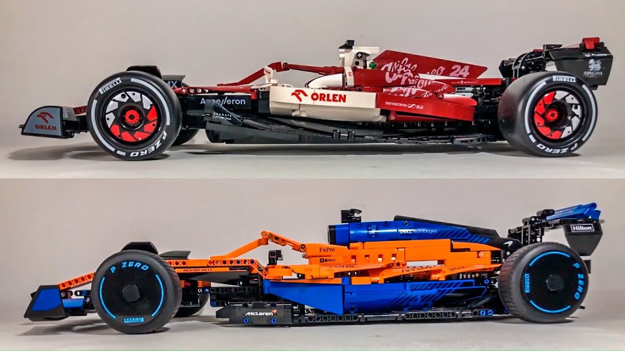Cada C64005W Alfa Romeo F1 Team ORLEN vs Lego Technic 42141 McLaren F1
