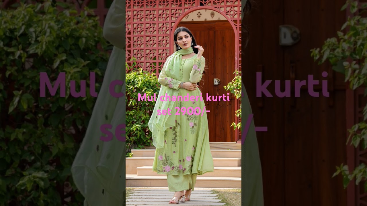 #mul chanderi kurti set at unbelievable price 2900/-#Top notch quality#