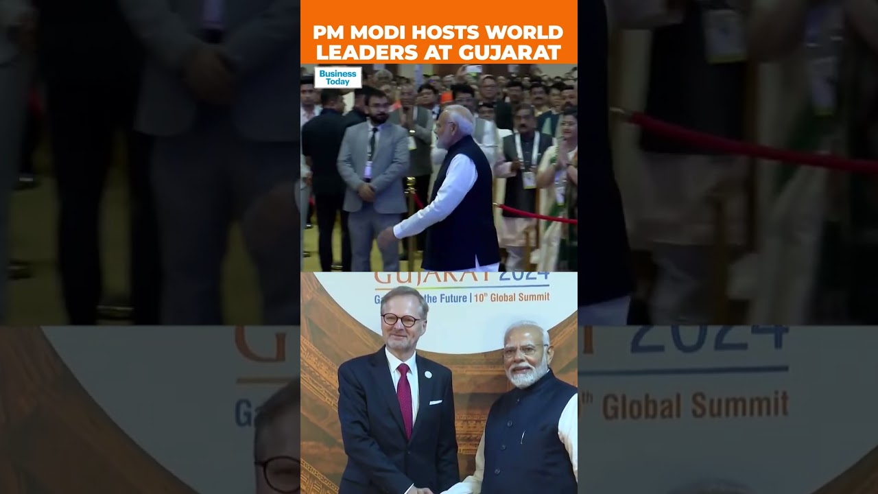 PM Narendra Modi Welcomes Global Leaders At The 10th Vibrant Gujarat Summit 2024
