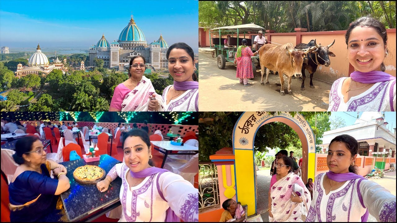 Mayapur a Sightseeing Kore Modern Gorur Gari Chore Rooftop Restaurant a Darun Khabar Khelam💕