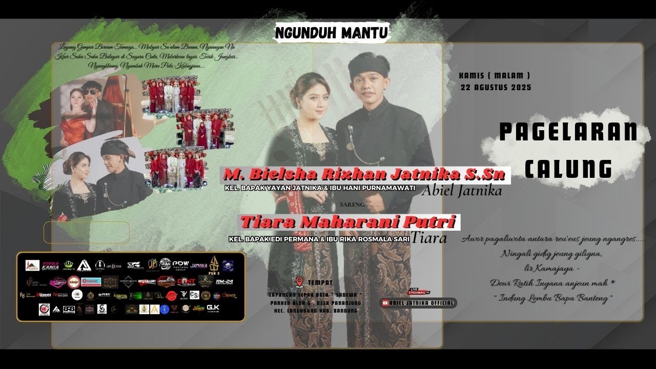 🔴LIVE NGUNDUH MANTU | CALUNG - ABIEL JATNIKA & TIARA MAHARANI || LAP. SEPAKBOLA SADEWA BANDUNG