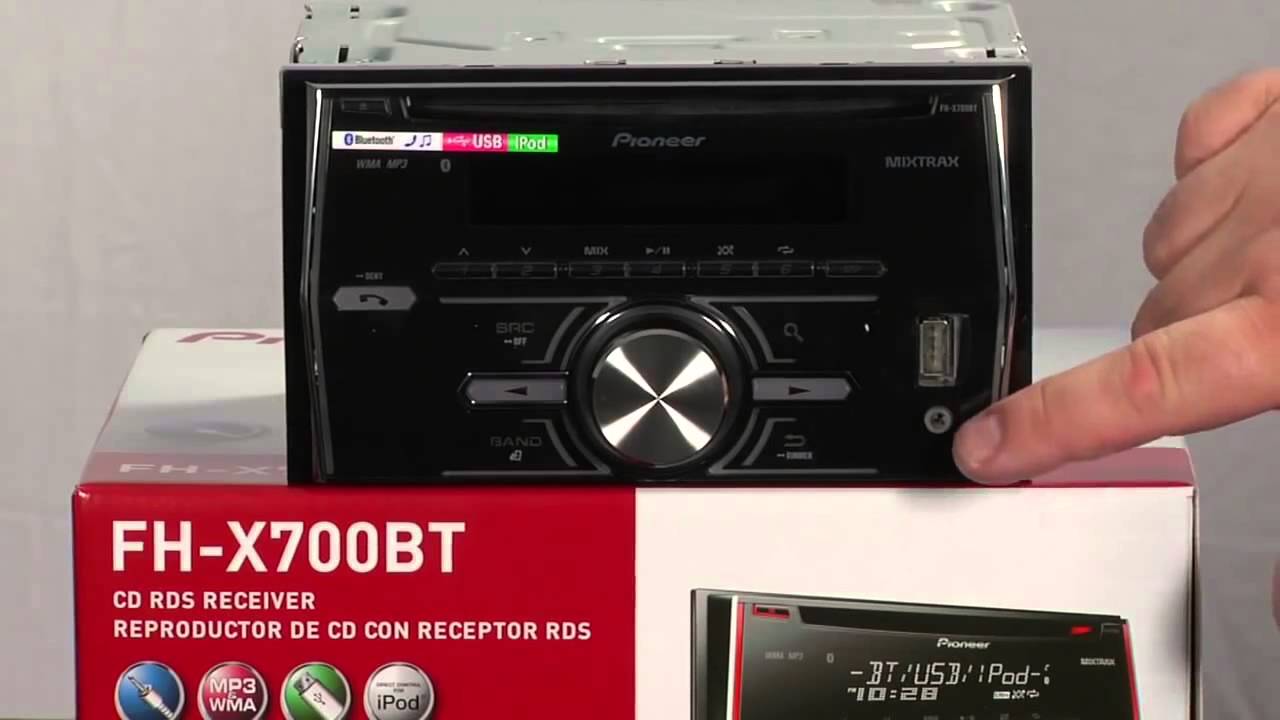 Estereo para Auto Pioneer FH-X700BT de doble DIN, CD/MP3/USB Bluetooth, Pandora, MIXTRAX y iPod