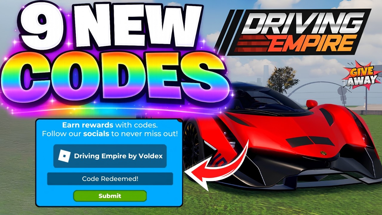 ⚠️ UPDATE ⚠ DRIVING EMPIRE ROBLOX CODES AUGUST 2026 | DRIVING EMPIRE CODES 2026