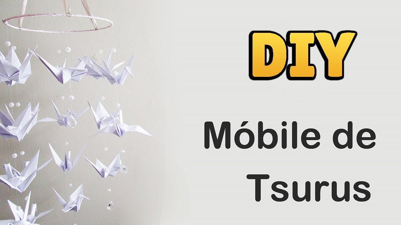 DIY: Como Fazer MÓBILE de TSURUS (ORIGAMI Tutorial) | #diyhome