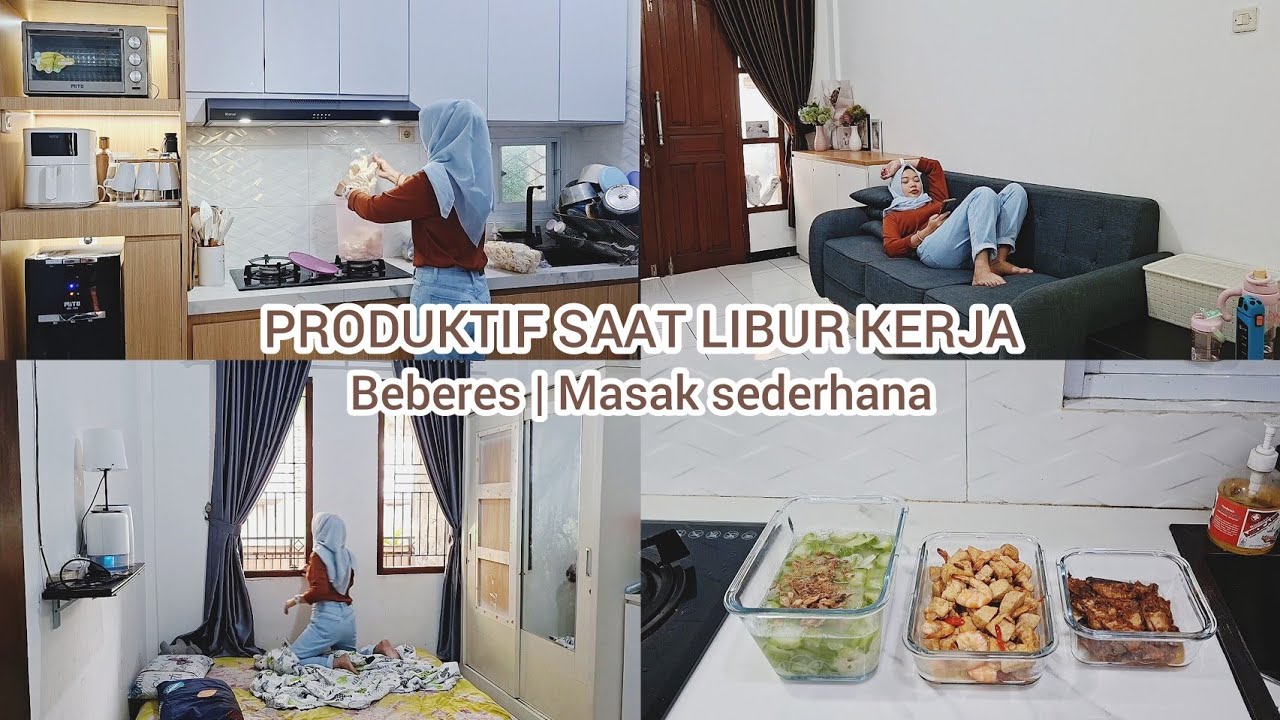 Alhamdulillah produktif saat libur kerja | Beberes dan masak sederhana | Kegiatan di rumah minimalis