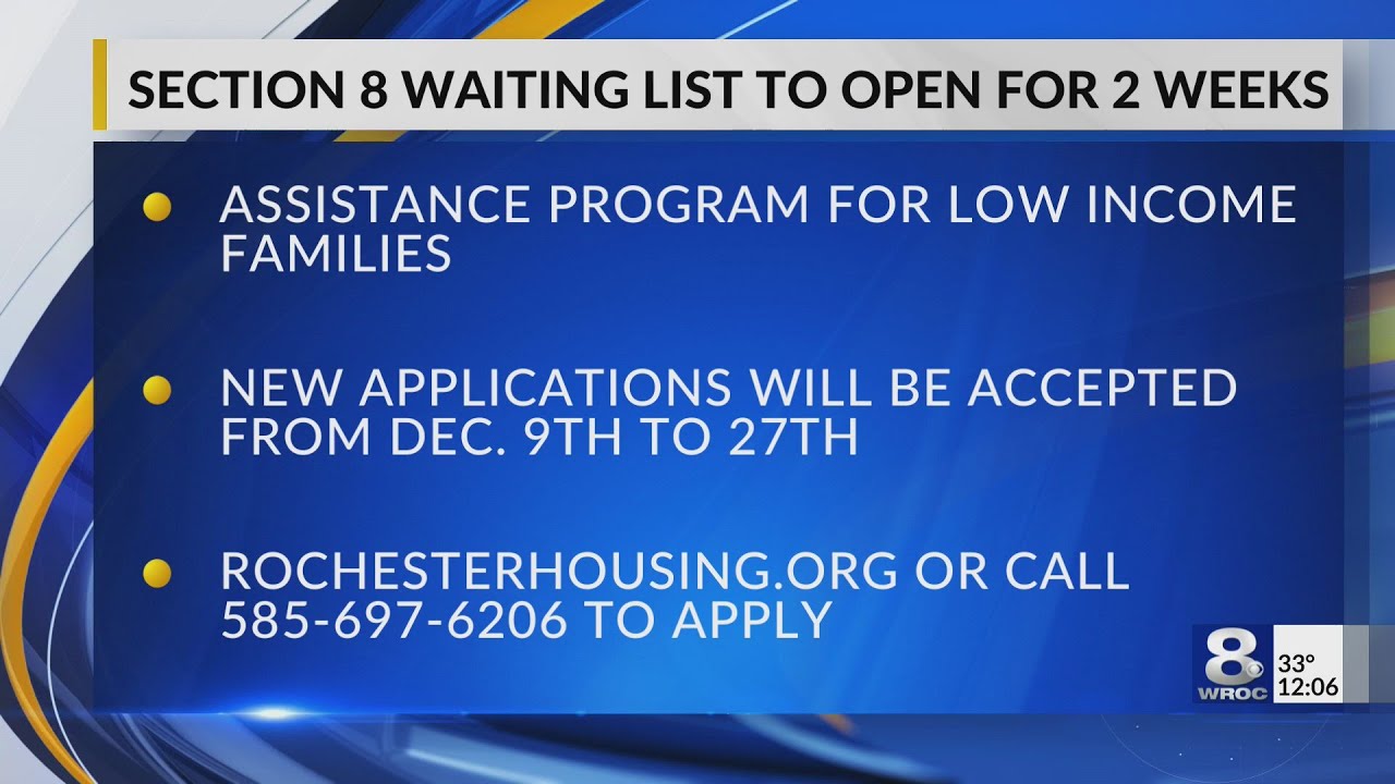 Section 8 waiting list to open for 2 weeks
