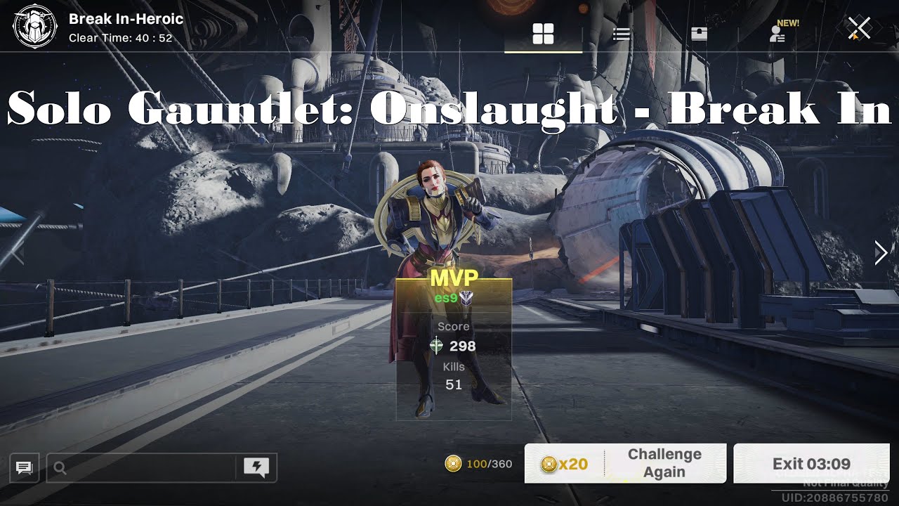 Destiny: Rising (Closed Alpha) | Solo Gauntlet: Onslaught - Break In (Raid 1st Encounter)