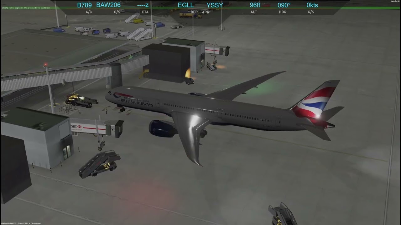 P3Dv5 : B789 : EGGL - YSSY (Part 1/2)