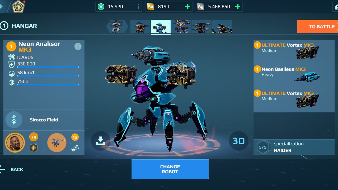 Anaksor Vortex Ultimate | War Robots Gameplay 