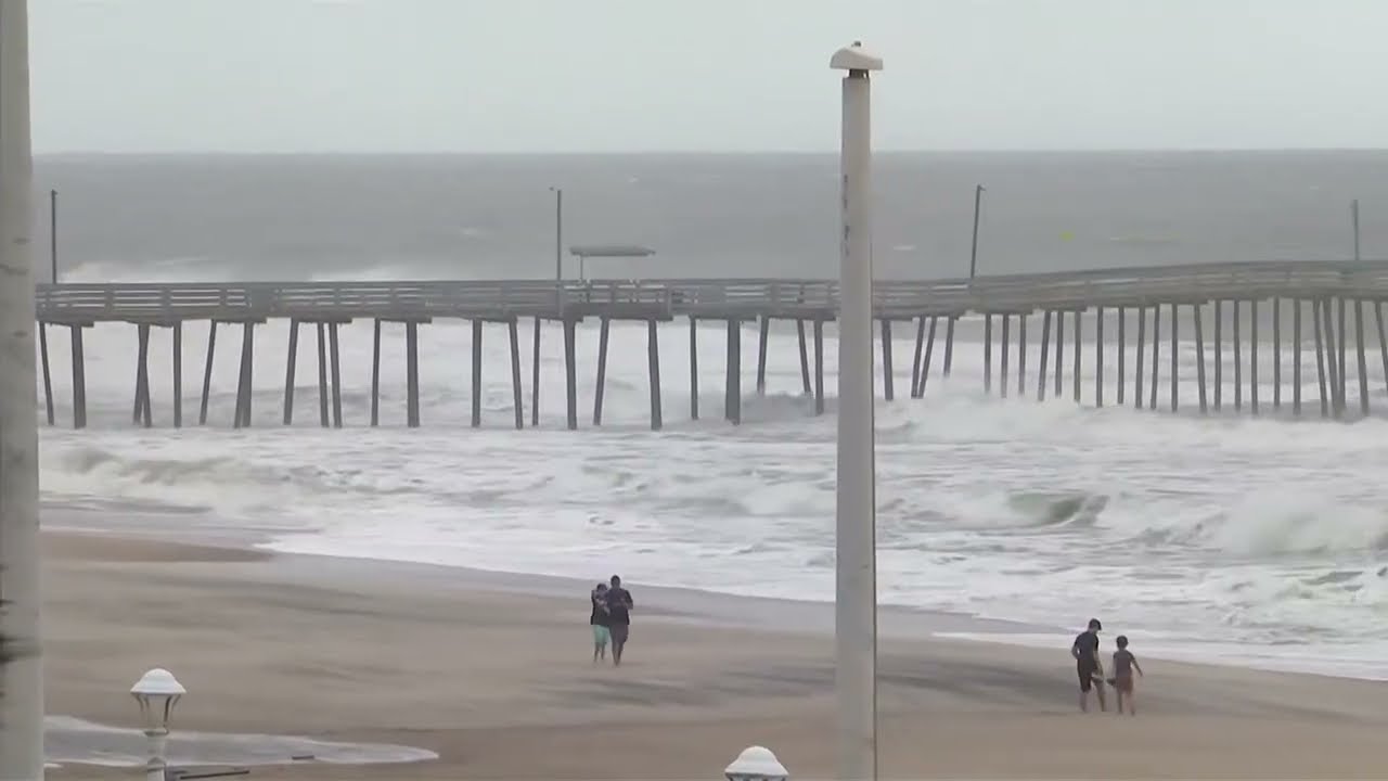 Hurricane Erin impacts Virginia Beach as storm surge causes big waves