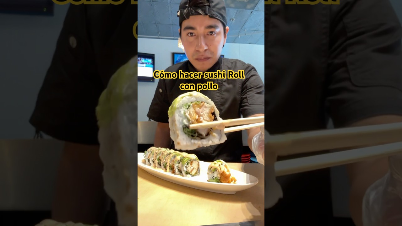 C&oacute;mo hacer sushi Roll con pollo #SushiRoll #Pollo #Recetas #Tutorial