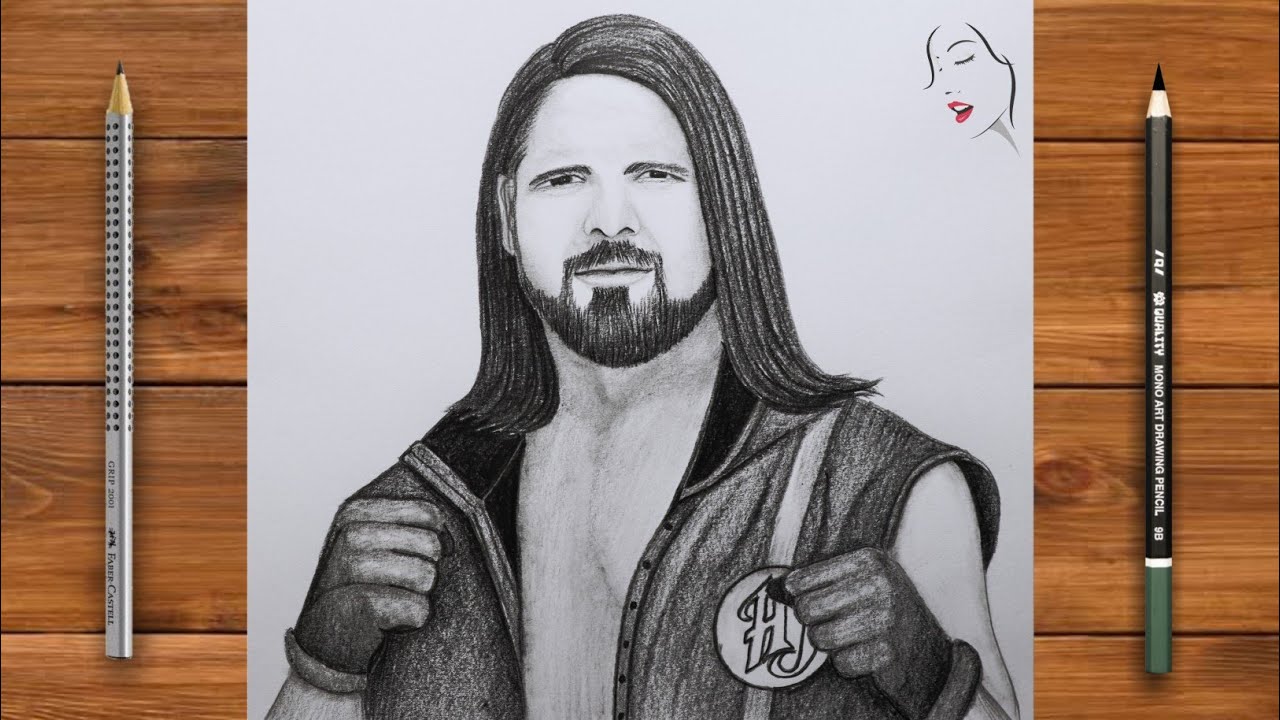 WWE AJ Styles Drawing with Pencil | A Boy Drawing For Beginners | How to draw Boy | The Crazy Sketch