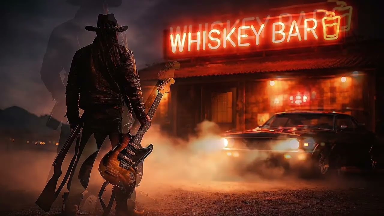 Dark Outlaw Country Blues – Midnight Guitar at the Whiskey Bar (1 Hour Desert Ride)