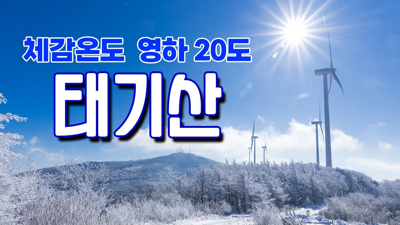 체감온도 영하 20도 꽁꽁 얼어붙은 태기산 설경과 이국적인 태기왕 전설길 그리고 조망이 너무 좋았던 풍력발전터빈길을 걸었습니다 #태기산설경 #태기분교설경