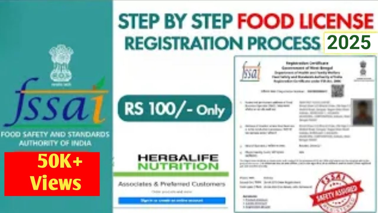 How To Apply Food License Online Herbalife Fssai Online Registration In Hindi Herbalife certificate