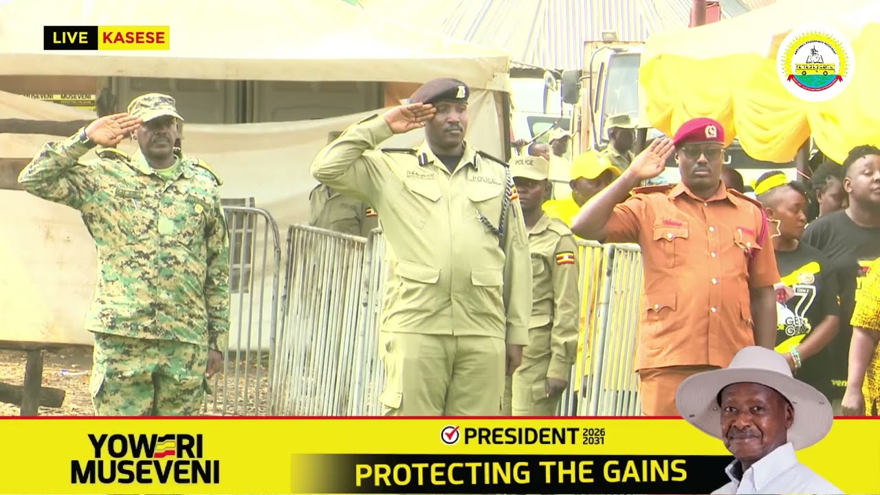 President Musevenis grand entrance at the Busongora North NRM Rally in Kasese District