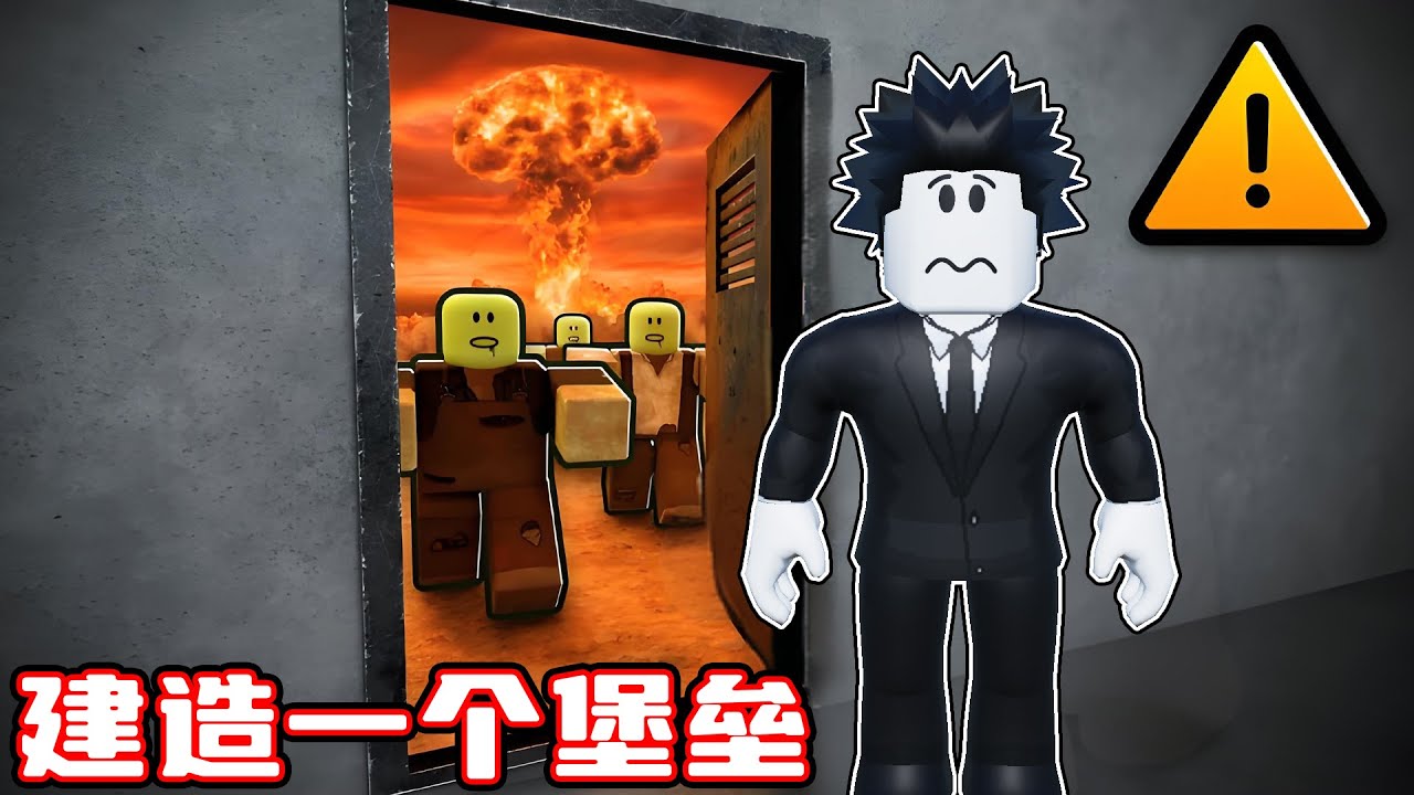 我建造了一个堡垒来躲避核弹的袭击！ROBLOX