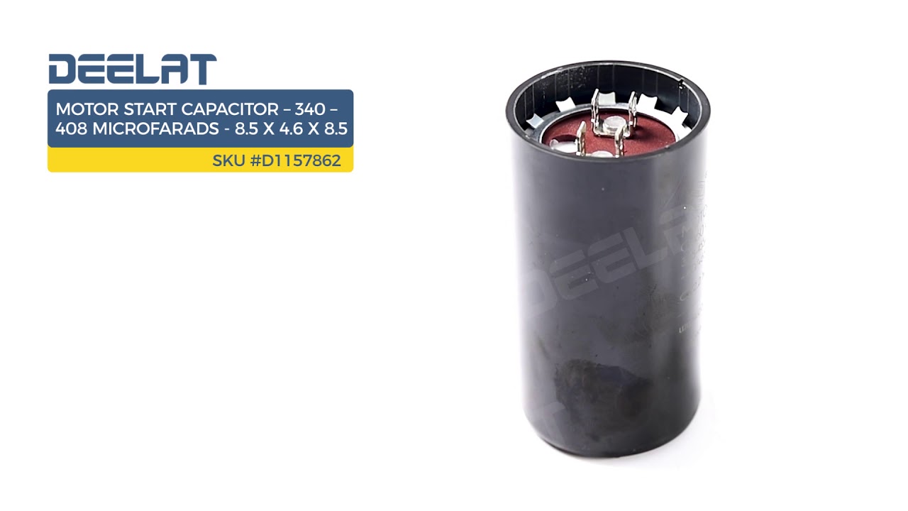 Motor Start Capacitor &ndash; 340 &ndash; 408 Microfarads - 7 x 3.6 x 7