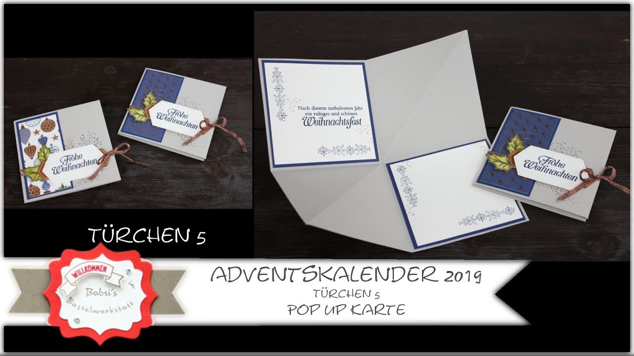 Besondere Kartenform Pop Up Card basteln - Weihnachtskarte - Stampin&acute;Up! - Adventskalender 2019