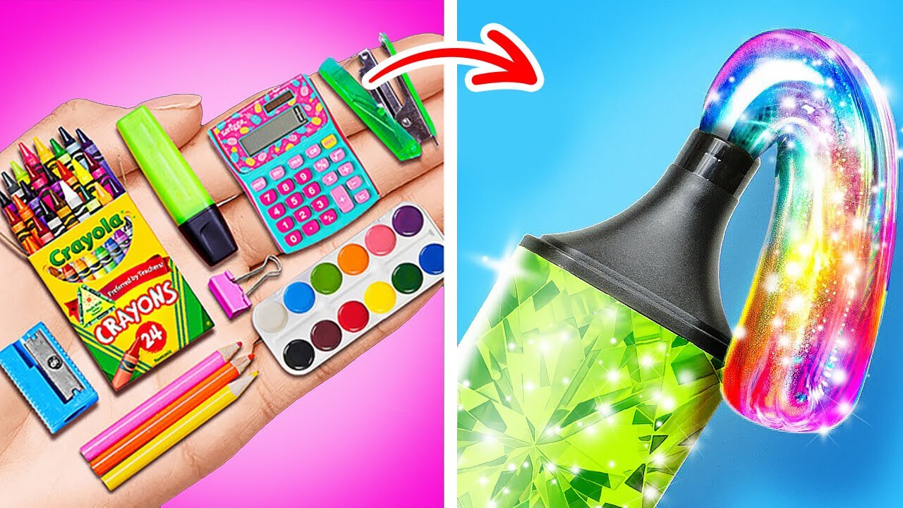 أفكار إبداعية للحرف اليدوية المدرسية سوف تعجبك! ✏️✨حيل يدوية!