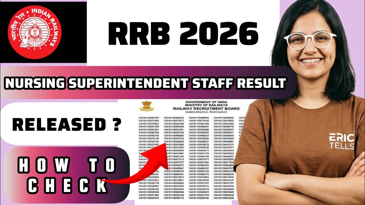 rrb nursing superintendent result 2026 | railway staff nurse result 2026