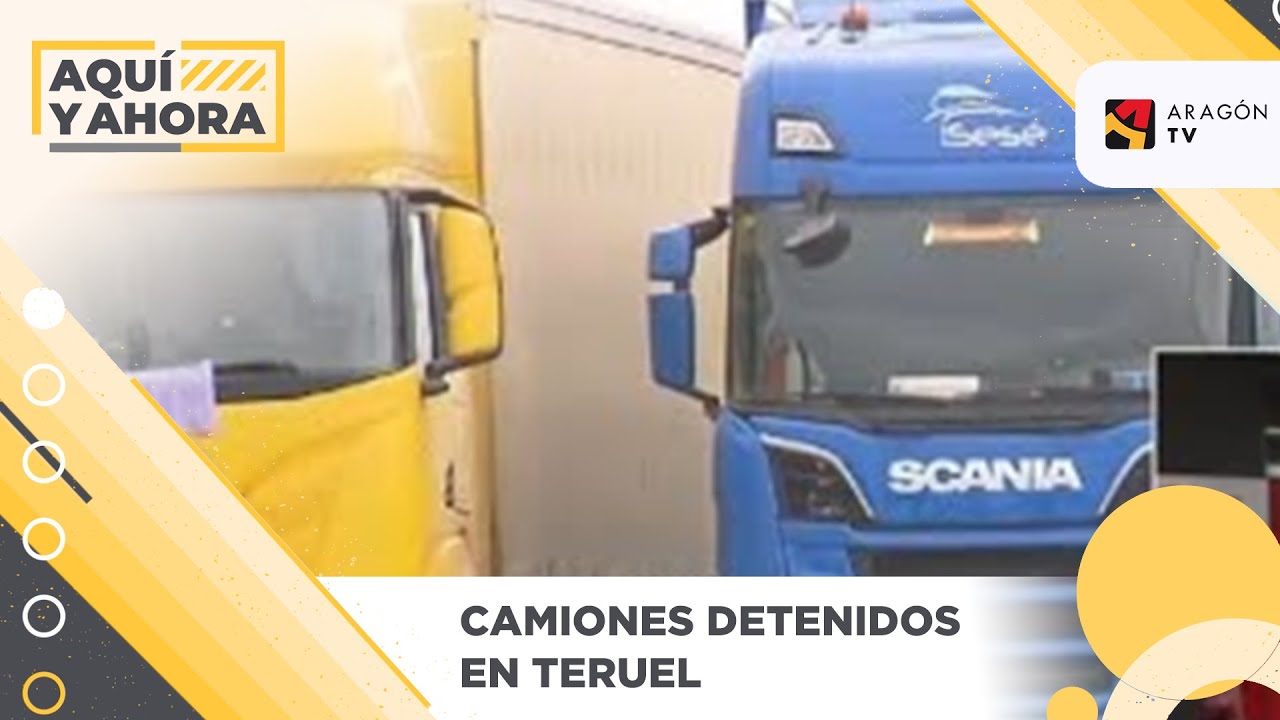 Camiones detenidos en Teruel sin poder llegar a Levante