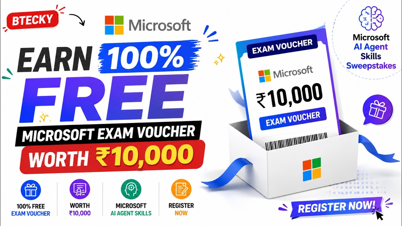 Microsoft AI Agent Skills Sweepstakes 2026 || Win FREE Exam Voucher Worth ₹10,000 || Register Now