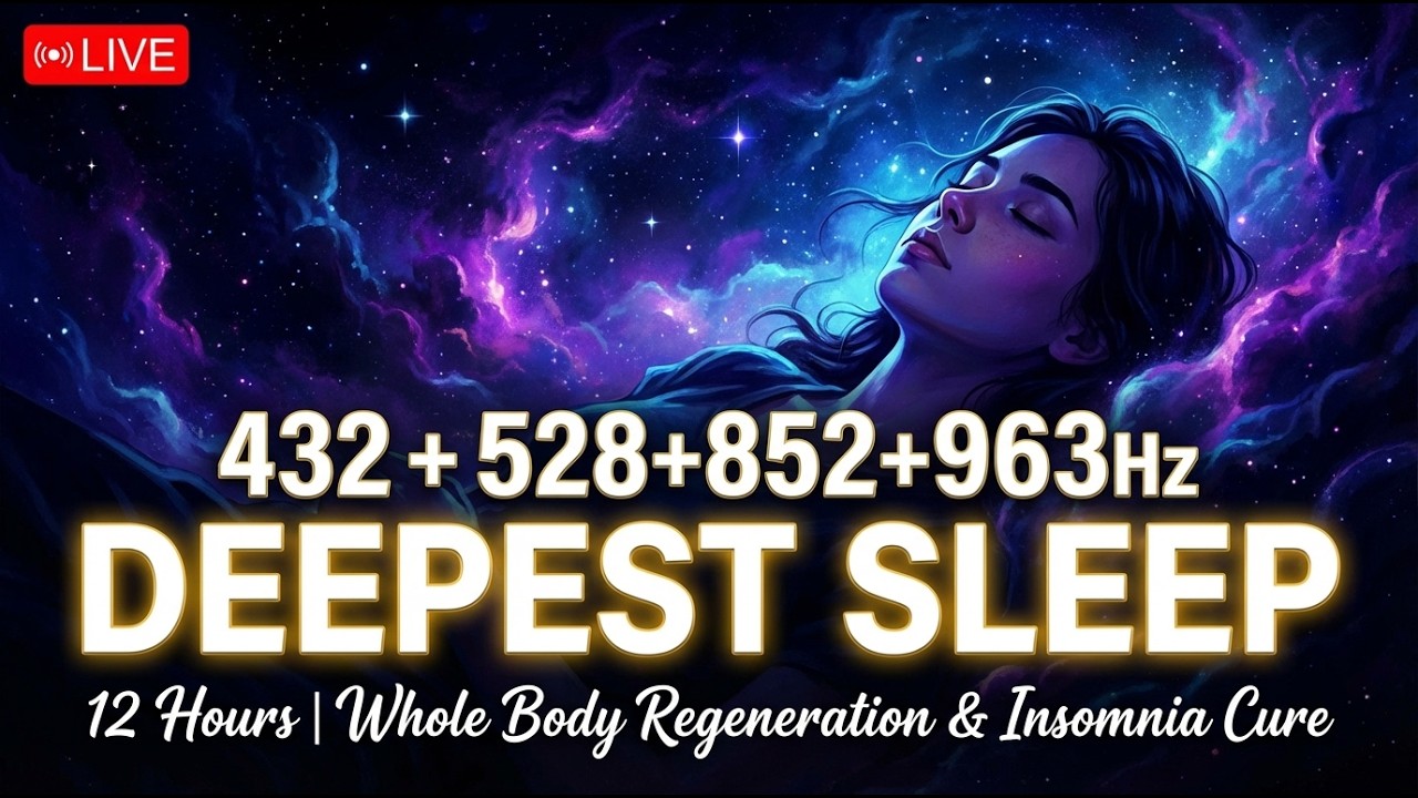 🔴 432+528+852+963Hz DEEPEST SLEEP  | Whole Body Regeneration & Insomnia Cure LIVE