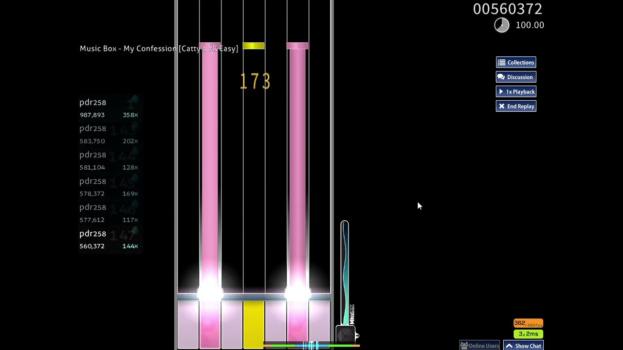 osu! (modo piano) (musica: ddlc my confession)  modo  facil 100% acerto